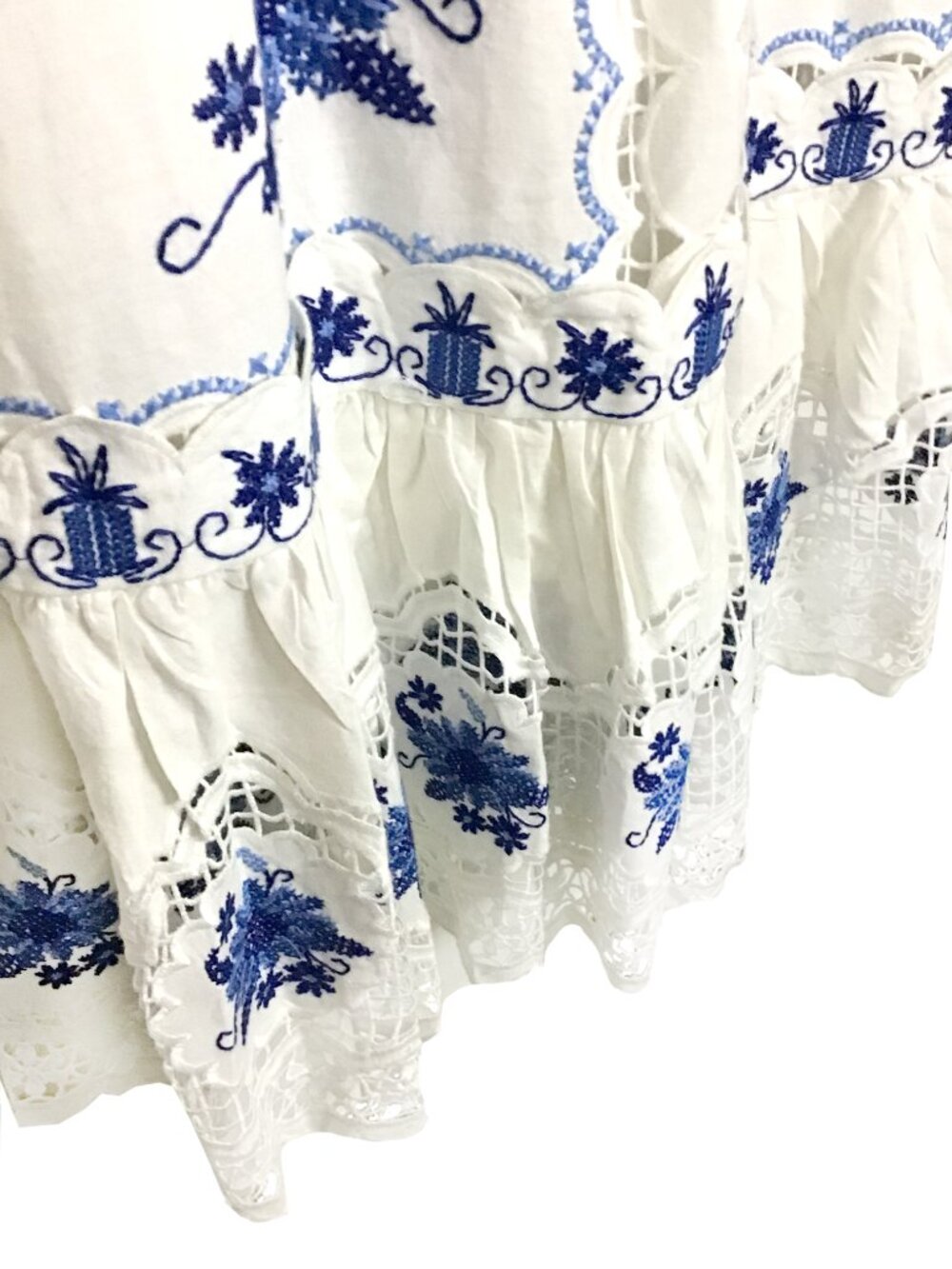 Farm Rio Embroidered Linen-Blend Midi Dress - Picture 9 of 16